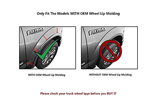 Image of Tecoom Mudflaps Compatible with Ford F150 2020-2015 Trucks, Without Wheel Lip Molding, Not for Raptor, Front and Rear Mud Flaps Guards Set 4Pcs