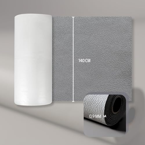 TAPHICEROS Leder Reparatur Set | Schwarz 50cm x 140cm | Meterware Kunstleder Selbstklebend Lederreparatur Lederflicken Set Hochwertiges Lederflickenset für Autositz Sofa Möbel Bürostuhl
