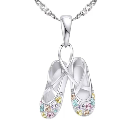 TSUOUKL Collier avec Pendentif en forme de Ballerine Tutu, Collier Pendentif Danseuse Ballet Filles Zircon Charme Surprise Danse Ballerine Cadeau de bijoux...