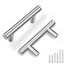 Gobrico Furniture Kitchen Cabinet Handle Door Hardware T Bar Drawe Pull Knob Stainless Steel - 76mm/3in Hole Center 127mm/5in Overall Length - 10Pack