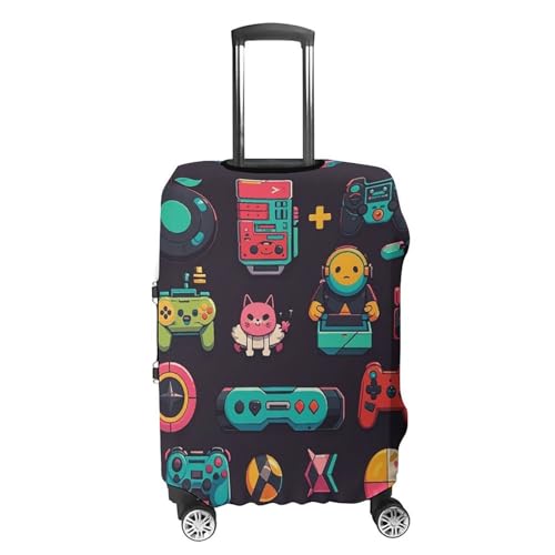 Game Pattern Suitcase Covers Luggage Protector - Travel Elastic Baggage Case Protective, Washable Anti-scratch Large Suit Case Cover for Suitcases Fits 19-32 Inch Luggages S4