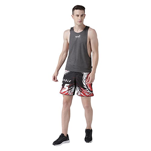 Image of USI Universal MMA Shorts for Training & Kickboxing, 411HB Unbeatable Shorts Tuf Stretch Fighting Shorts for Martial Arts, Cage Fight, Muay Thai, BJJ, Boxing (M, Black /Red)