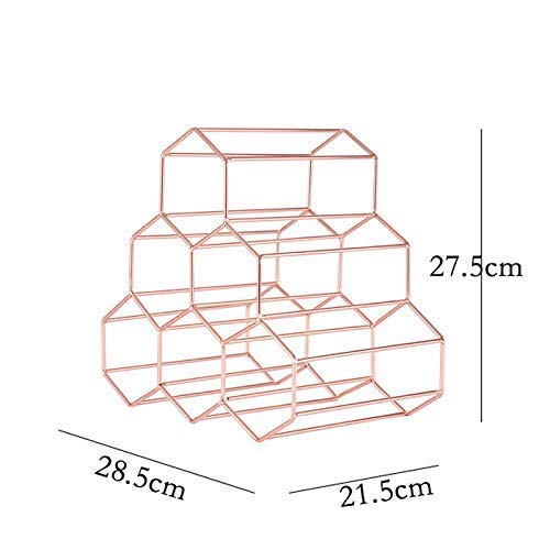 Soporte para 6 Botellas Metal Dorado Rosa Moderno miniatura 4
