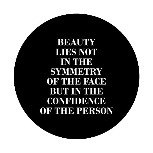 Natural Beauty No Buccal Fat Romover Quote PopSockets Swappable PopGrip, Black - Image 3