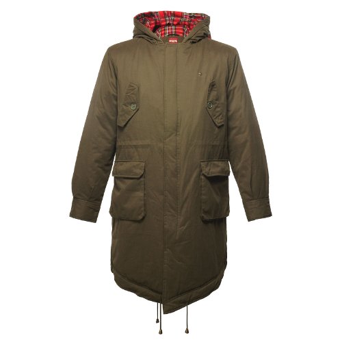 Merc of London Herren, Mantel, Tobias, Grün (Combat Green), XXL