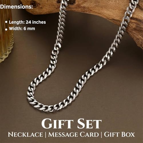 Promise Cuban Chain Necklace for Him - Gift for Boyfriend, Husband or Man - Birthday Gift From Girlfriend - 5