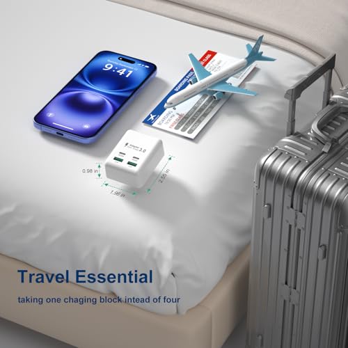 USB C Charger Block, Besgoods 4 Ports USB C Wall Charger PD Fast Charging QC USB A Travel Adapter 40W for iPhone 17 16 Pro Max 15 Plus 14 13 12 11 iPad Watch Galaxy Android Phones, 2Pack - image 6