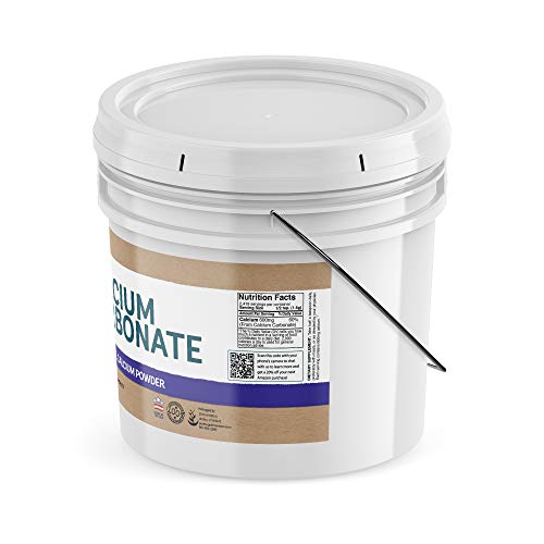 Pure Calcium Carbonate Powder (1 Gallon, 8 lb) Multi-Purpose Powder, Dietary Supplement, Antacid, Acid Neutralizer, Food Preservative, Brewing/Wine Making, Reusable Plastic Bucket