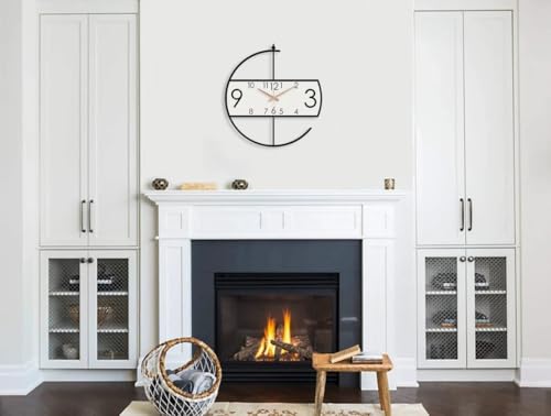 Image of Stylish Metal Wall Clock for Living Room, Bedroom, Office, Kitchen, Home and Hall | Antique Fancy Big Size Modern Wall Watch for Home Decor (Style-32, 40 CM)