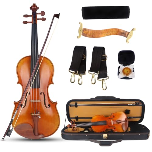 Image of AKLOT Violin 4 /4 Full Size Kit for Adult, Professional Acoustic Violin Spruce Top, Maple Back, Rose Wood Chinrest, Fiddle with Bow, Rosin, Case, Dust Cloth for Superior Sound Durability