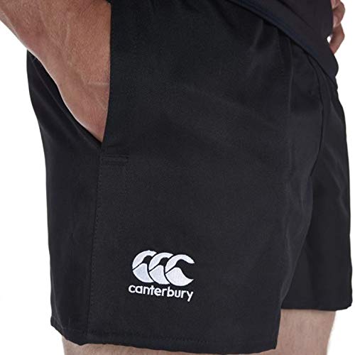 Canterbury-CCC-Professional-Polyester-Shorts-Mens-Rugby-Short-Internal-Drawstring-Pockets-GymTraining-Short-Black-Mens-3X-Large