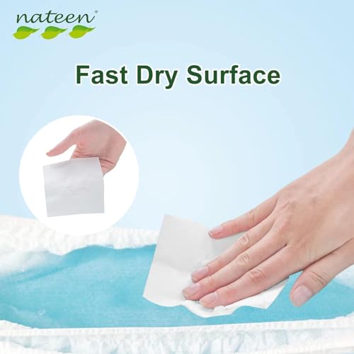 Image of Nateen Premium Baby Diapers, Overnight Use Disposable Diapers for Sensitive Skin, Ultra Thin Diapers with Comfortable Fit. (Size 3 (Medium), 144, Count), White