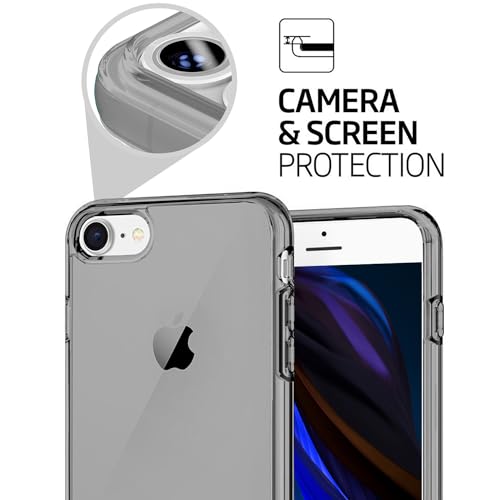 Image of TENOC Phone Case Compatible with iPhone SE (2nd 2020 and 3rd 2022 Generation) & iPhone 7 & iPhone 8, Gray Case Clear Shockproof Protective Bumper Slim Cover for 4.7 Inch