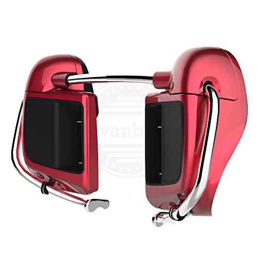 Moto Onfire Lower Vented Fairings, Velocity Red Sunglo, 6.5 Inch Speaker Pods Fit For Harley Touring, Road King, Road Glide, Street Glide, Electra Glide, 2014-Later #TOP1