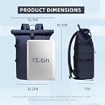Unisex Rolltop Backpack, 33L Waterproof, Lightweight, for 15.6-Inch Laptop, Ideal for Work, School and Outdoor Use