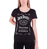 Material: 100 % Baumwolle Jack Daniel\'s Damen Classic Old No.7 Brand Logo Skinny Schwarz (Ts230501jds-xl) T-Shirt, X-Large