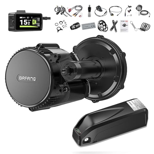 BAFANG 750 W 48 V BBS02B Motor Central - Kit de conversión para bicicleta eléctrica con batería de 48 V 20 Ah y pantalla DPC080 para cajas de pedal de 68 mm y 73 mm, kit de conversión medio 8fun