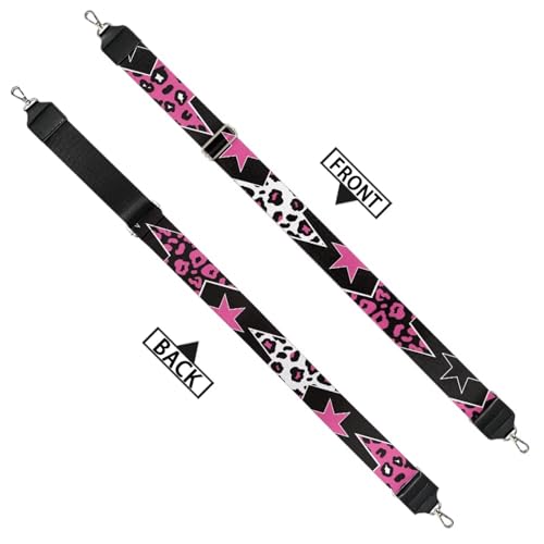 Image of GLENLCWE Pink Star Purse Straps Replacement Crossbody Adjustable American Flag Bag Strap for Purses, Wide Shoulder Strap for Women Guitar Purses