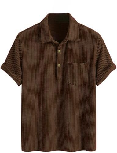 ColorChakra Mens Waffle Knit Relaxed Fit Polo T-Shirt Collar Knitted Shirt For Men Teal (B0D816C8T7) Amazon Price History, Amazon Price Tracker