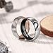 Personalized Couples Promise Ring Set for Him and Her Free Engraving Stainless Steel Engagement Wedding Rings Band Set for Men and Women Valentines Day Jewelry (Black+Rose Gold(2pcs))
