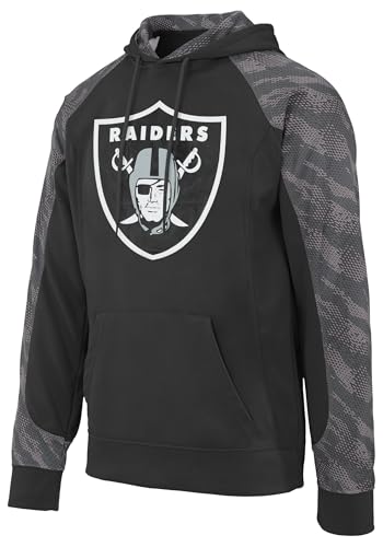 Zubaz NFL Men's Elevated Logo Viper Hoodie, Las Vegas Raiders, Large