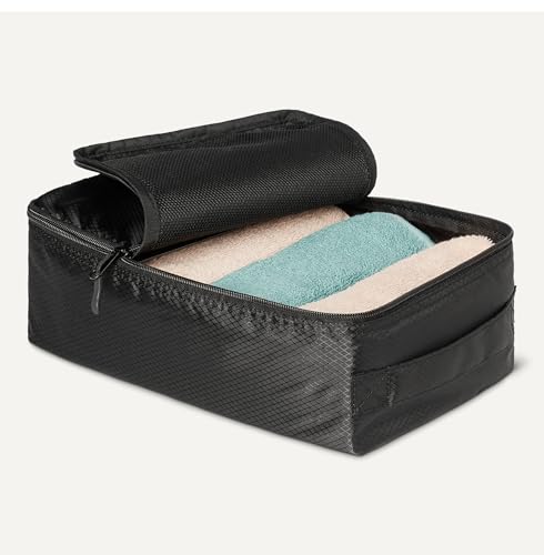 Image of Amazon Essentials 8-Piece Packing Cubes Travel Accessories Set, Luggage Organiser with Double Zip, rPET Construction, Space-Saving Design, Black