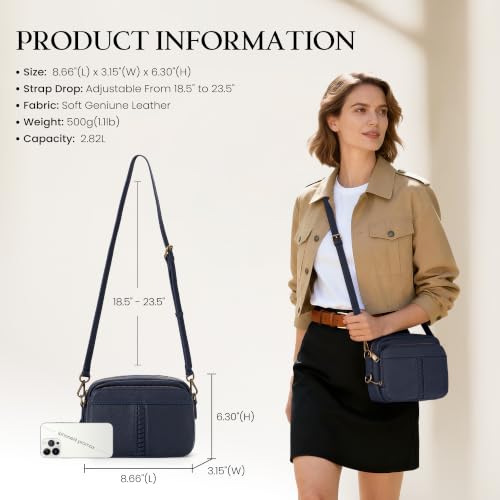 Image of befen Genuine Leather Crossbody Bag for Women Anti Theft Purse and Hangbags with Built in RFID Wallet