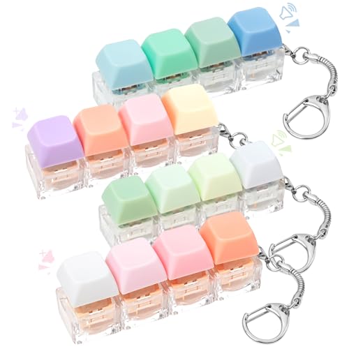 4PCS Keyboard Fidget Toy, Fidget Keyboard Keychain Keyboard Clicker Fidget Silent Loud Clicker Fidgets for Adults Stress Relief Anxiety Sensory Fidget Toys Keyboard Fidget Clicker