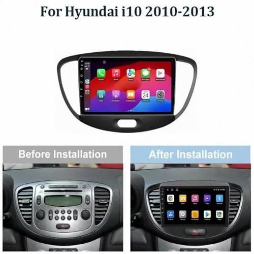 Radio de Coche 2 DIN Hyundai i10 2010-2013 Enlace Espejo Siri 2