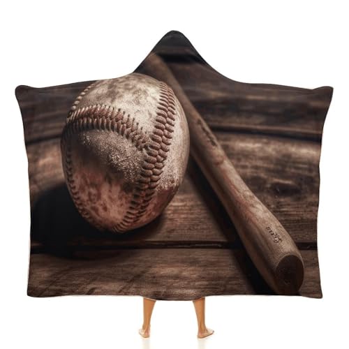 Couverture à capuche imprimé baseball cape portable de voyage et bureau - 2