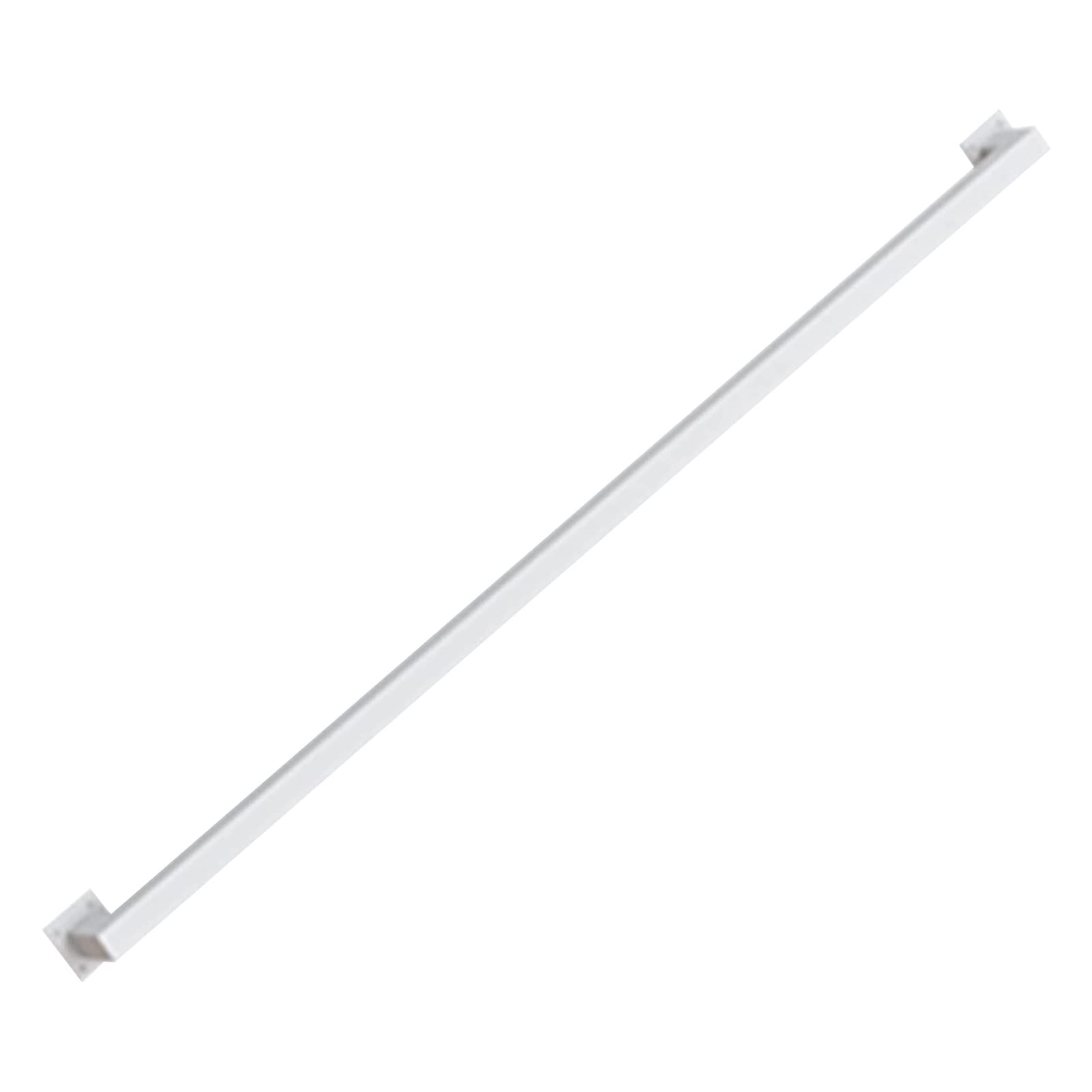 Junvstor 30-600cm Stair Handrail, White Square Staircase Handrail Wall Mounted Non-slip Bannister Hand Rail Metal Safety Grab Railing Galvanized Iron Load Capacity 200kg (Size : 2ft/60cm)