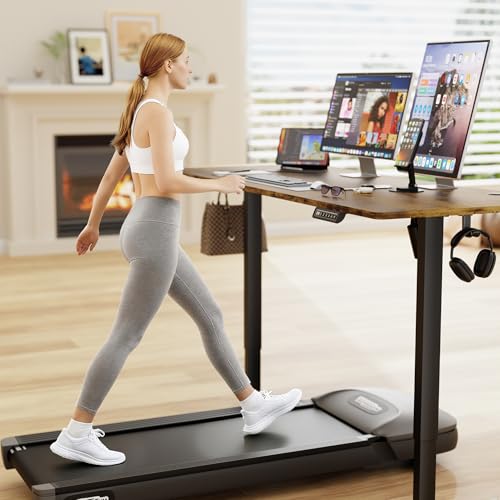 Image of Furmax 63 Inches Electric Standing Desk, Home Office Desk with Phone Holder