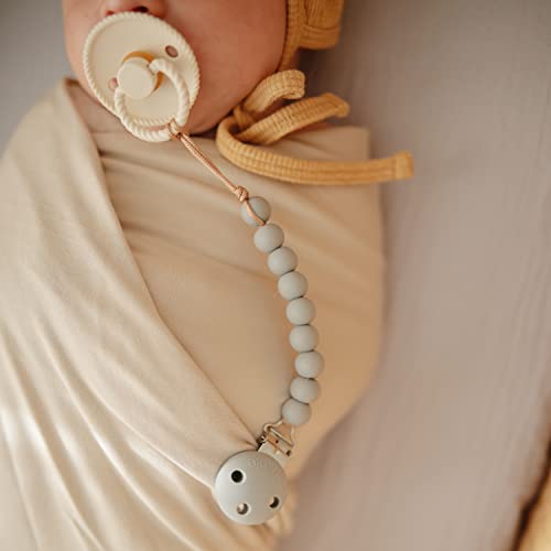 Image of mushie 100% Silicone Baby Pacifier Clip BPA Free | Hera (Sage)