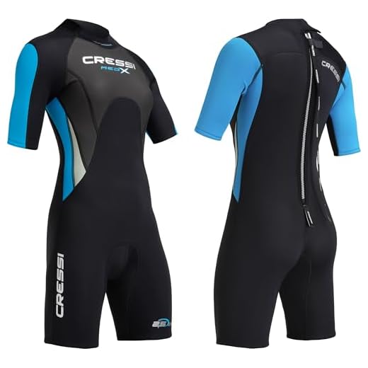 Cressi Damen Med X Lady Shorty Neoprenanzug, Schwarz/Blau/Silber, M/3