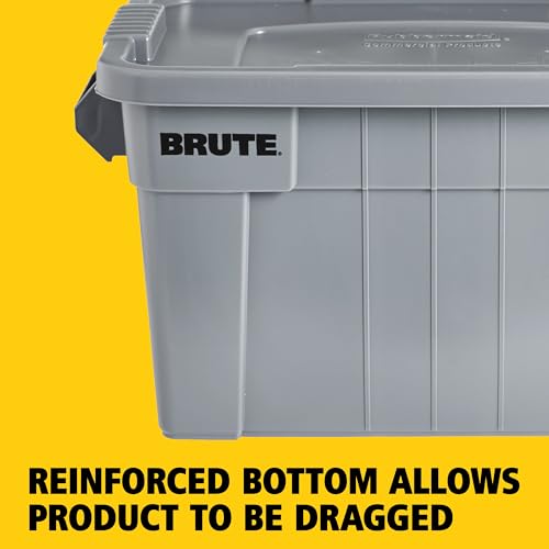 Cajas resistentes apilables Rubbermaid con tapas para sótanos y áticos 4
