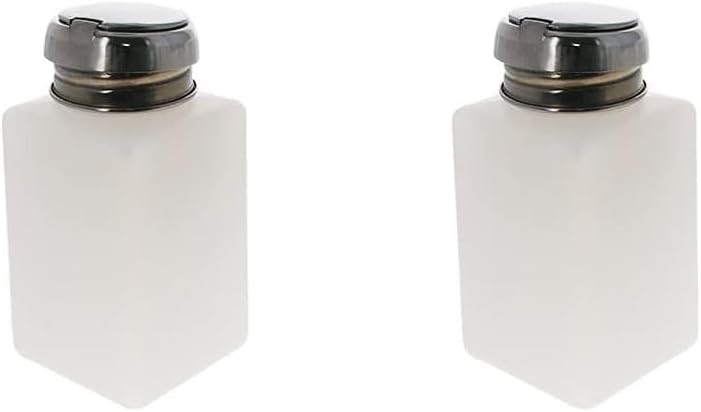 Auniwaig 250ml Push Down Pump Dispenser Bottle Press Nail Polish Remover Empty Bottle Container For Acetone,Nail Polish Makeup Remover, 3pcs White