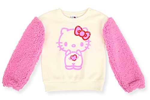 Hello Kitty Girls Sherpa Fleece Jogger Set 2 Piece Crew Neck Sweatshirt And Sweatpants Outfit Childrens Clothes For Toddlers And Little Kids (Pink, 8/10) #TOP1