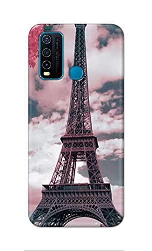 Image of Lovers Famous Place Eiffel Tower in Paris Hard Back Case Cover for Vivo Y30 / Vivo Y50 Back Cover -(J5) VNS2227