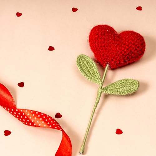 Image of Rarejoy Set of 5 Romantic Gift Hamper for Wife and Girlfriend | Crochet Flower, Mug, Love Desk Cards, Candle & Greeting Card | Gift for Women | Wedding, Valentine, Anniversary & Birthday