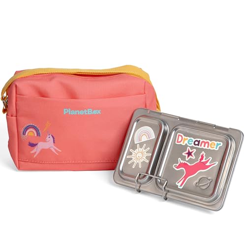 PlanetBox Shuttle Stainless Steel Bento Box Kit - Unicorn