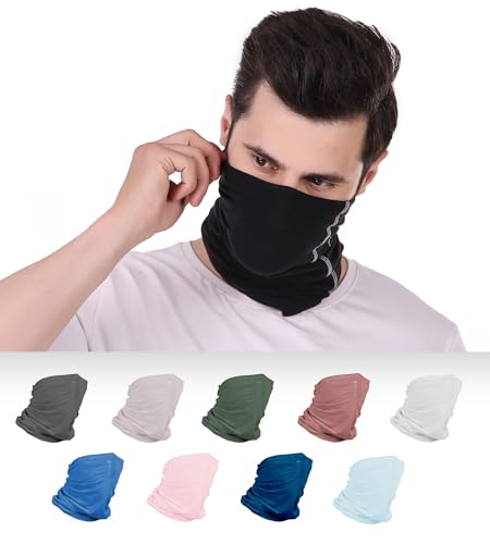 Image of Freecultr Unisex Bamboo Bandana, Anti Microbial Super Soft & Comfort Fit, Breathable Multipurpose Headband, Face Mask for Dust Protection - Pack of 10