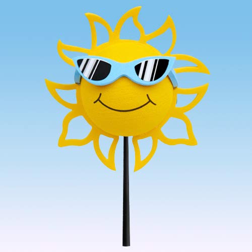 Coolballs California Sunshine w Sunglasses Car Antenna Topper/Rear View Mirror Dangler/Desktop Spring Stand (Blue) (Fits Standard Thin Style Antenna)