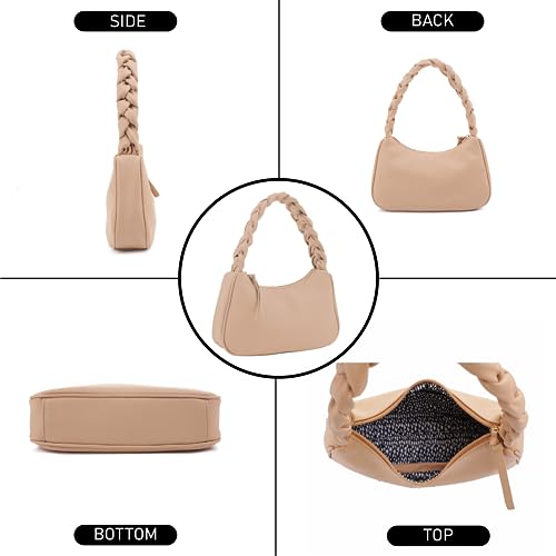 Image of Emperia Braided Top Handle Shoulder Bag For Women, Trendy Designer Small Hobo Tote Handbag