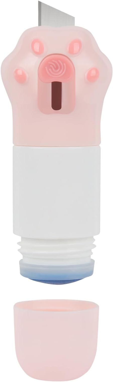 JoyChoiJoyChoi Mini Cute Box Cutter & Identity Theft Protection Roller Stamp - 10ML Thermal Paper Correction Fluid Included - 1 Pack Pink