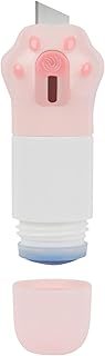 JoyChoi Mini Cute Box Cutter & Identity Theft Protection Roller Stamp - 10ML Thermal Paper Correction Fluid Included - 1 Pack Pink