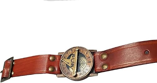 Brass Nautical Compass Watch Antique Brass & Leather Sundial Compass Beautiful Handmade Gift