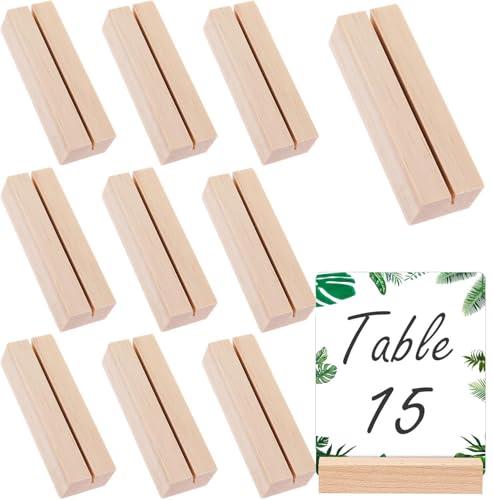 Farnirvana 10 Stück Kartenhalter Holz, Tischkartenhalter holz, Kartenhalter Tisch, Menükartenhalter, Kartenständer Postkartenhalter für Hochzeiten Restaurants Bankette Partys