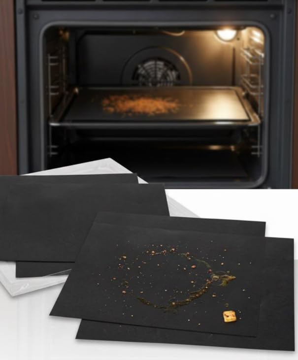 TOUCHE ® Protector de horno interior (2 unidades) | Hoja revestimiento horno | reutilizable, antiadherente y resistente a altas temperaturas | Incluye Libro de recetas.