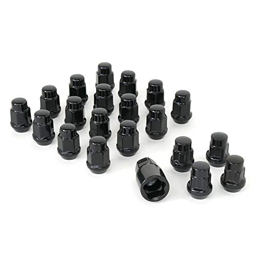 2008-2023 Dodge Challenger / 2006-2023 Charger Bulge Acorn Lug Nuts & Wheel Locks Kit 14 mm x 1.50 Thread (Black)