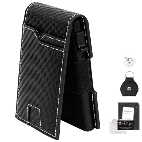 Mens Wallet Slim - Personalized Wallet for Men Rfid Blocking Smart Wallet with Engraved Accessory & AirTag Leather Sheath, Minimalist Credit/ID Cards Passport Holder Wallet